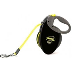 FLEXI рулетка-ремень для собак до 50кг, 8м (GIANT L Neon tape), черная+неон - фото 12373