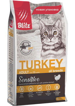 BLITZ  ADULT CATS TURKEY корм для кошек с Индейкой - фото 21773
