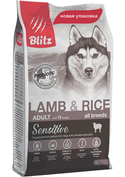 BLITZ ADULT Lamb & Rice корм для собак - фото 21786