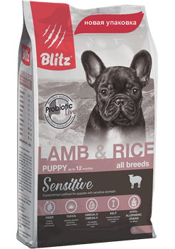 BLITZ PUPPI Lamb & Rice корм для щенков - фото 21798