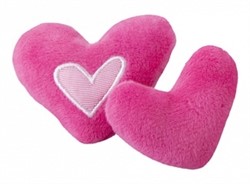 Rogz Игрушка для кошек: плюшевые сердечки с кошачьей мятой, розовые - фото 23373