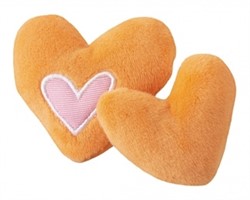 Rogz Игрушка для кошек: плюшевые сердечки с кошачьей мятой, оранжевые - фото 23375