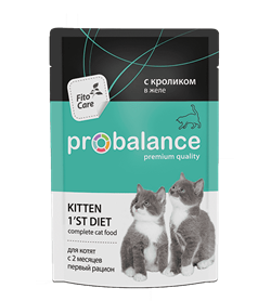 ProBalance 1'st Diet для котят с кроликом в желе, пауч 85 гр - фото 24825