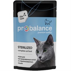 ProBalance Sterilized для стерилиз.кошек / кастр. котов, пауч 85 гр - фото 24831