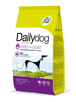 Dailydog ADULT MEDIUM&LARGE BREED Duck and Oats  корм для взрослых собак средних и крупных пород с уткой и овсом - фото 27835