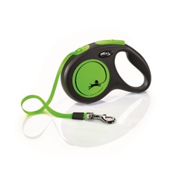 FLEXI Рулетка-ремень светоотражающая для собак до 15кг, 5м,  (New Neon S Tape 5m ) - фото 29036
