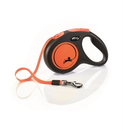 FLEXI Рулетка-ремень светоотражающая для собак до 15кг, 5м,  (New Neon S Tape 5m ) - фото 29037