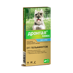 Дронтал Плюс таб.для собак со вкусом мяса 50 мг №6 - фото 31607