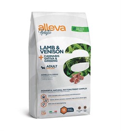 Alleva Holistic Adult Lamb & Venison Minii с ягненком и олениной, женьшенем и коноплей для собак мелких пород 2 кг - фото 32177