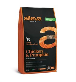 Alleva Natural Adult Chicken & Pumpkin Medium с курицей и тыквой для собак средних пород - фото 32187