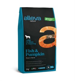Alleva Natural Adult Fish & Pumpkin Medium/maxi с рыбой и тыквой для собак средних и крупных пород - фото 32192