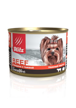 Blitz Sensitive «Говядина с тыквой» консервированный корм для собак мелких пород всех возрастов - фото 33086