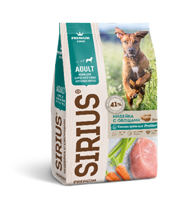 Сухой корм Sirius (Сириус) для взрослых собак крупных пород индейка с овощами - фото 37044