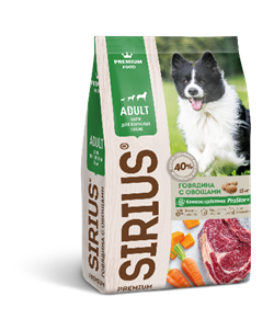 Sirius (Сириус) "Говядина с овощами" для взрослых собак - фото 37056