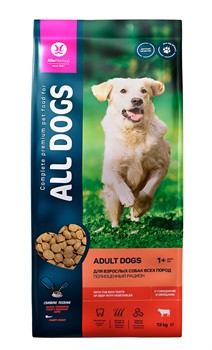 All Dogs корм сухой для взрослых собак с говядиной и овощами - фото 38930