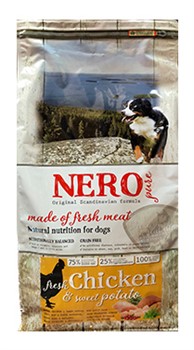 Nero Pure беззерновой корм для взрослых собак со свежим мясом курицы, бататом и фруктами - фото 39189