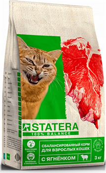 STATERA  Сбалансированный корм для взрослых кошек с ягненком - фото 39450
