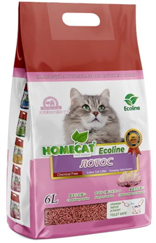 Наполнитель Homecat Ecoline Лотос комкующийся растительный для кошек - фото 40052