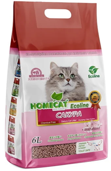 Наполнитель Homecat Ecoline Сакура комкующийся растительный для кошек - фото 40054