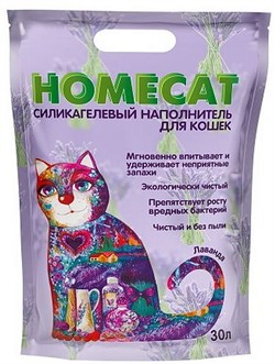 Наполнитель Homecat Лаванда впитывающий силикагелевый для кошачьих туалетов - фото 40062