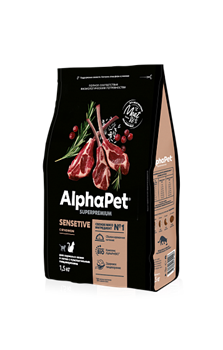 AlphaPet Superpremium для взрослых кошек с чувствительным пищеварением (с ягненком) - фото 40393