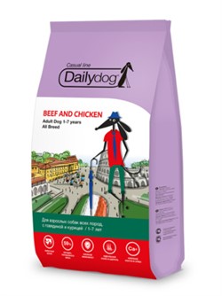 Dailydog Casual line ADULT ALL BREED Beef and Chicken 20кг MPS - корм для взрослых собак всех пород с говядиной и курицей - фото 40405