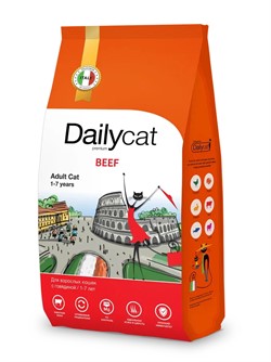 Dailycat Casual line ADULT Beef - корм для взрослых кошек с говядиной - фото 42469