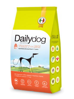Dailydog ADULT MEDIUM&LARGE BREED Turkey and Rice для взрослых собак средних и крупных пород с индейкой и рисом - фото 42473