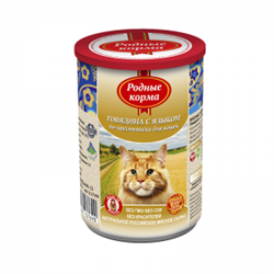 РОДНЫЕ КОРМА 410 г консервы для кошек говядина с языком по-крестьянски - фото 42590
