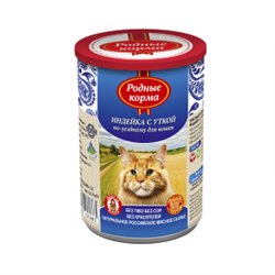 РОДНЫЕ КОРМА 410 г консервы для кошек индейка с уткой по-уездному - фото 42594