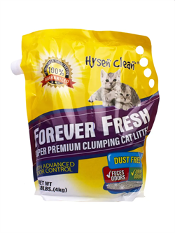 Ультравпитывающий кальциевый бентонитовый наполнитель для кошачьего туалета HYSEN CLEAN Forever Fresh SuperPremium, 4кг - фото 43138