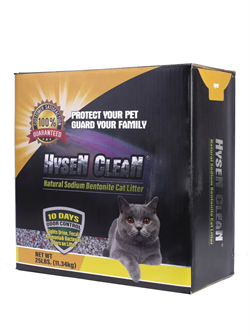 Комкующийся ультравпитывающий натриевый бентонитовый наполнитель для кошачьего туалета HYSEN CLEAN Super Premium, 11.34кг - фото 43175
