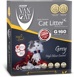 Van Cat комкующийся наполнитель с активированным углем, без пыли, 6 л, коробка (Grey) - фото 45260