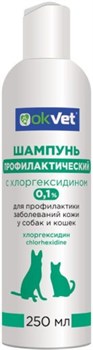 OKVET Шампунь профилактический с хлоргексидином 0,1%, 250 мл - фото 45577