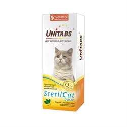 ЮНИТАБС Паста витаминно-минеральная SterilCat с Q10 для кошек, 120 мл - фото 45620