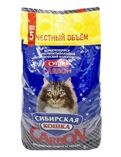 Сибирская кошка Супер Carbon Комкующийся наполнитель - фото 45674