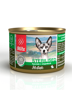 Blitz Holistic «Кролик с индейкой» нежное суфле — влажный корм для стерилизованных кошек - фото 45701