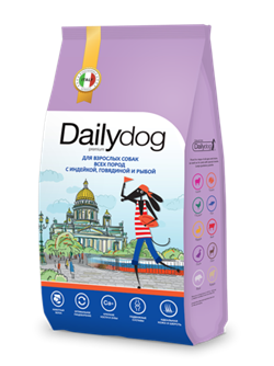 "Dailydog CASUAL LINE  для взрослых собак всех пород с индейкой, говядиной и рыбой - фото 45979