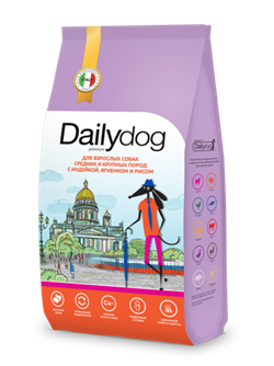 "Dailydog CASUAL LINE  для взрослых собак средних и крупных пород с индейкой, ягненком и рисом - фото 45983