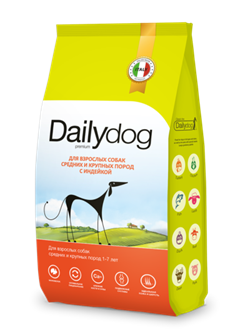 "Dailydog корм для взрослых собак средних и крупных пород с индейкой, монобелок - фото 45995