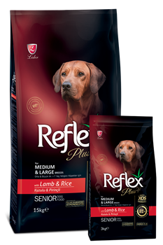 REFLEX PLUS MEDIUM LARGE BREED SENIOR DOG FOOD LAMB AND RICE СУХОЙ КОРМ ДЛЯ ПОЖИЛЫХ СОБАК СРЕДНИХ И КРУПНЫХ ПОРОД С ЯГНЕНКОМ И РИСОМ - фото 46139