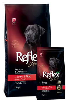 REFLEX PLUS MEDIUM LARGE BREED ADULT DOG FOOD LAMB AND RICE СУХОЙ КОРМ ДЛЯ СОБАК СРЕДНИХ И КРУПНЫХ ПОРОД С ЯГНЕНКОМ И РИСОМ - фото 46147