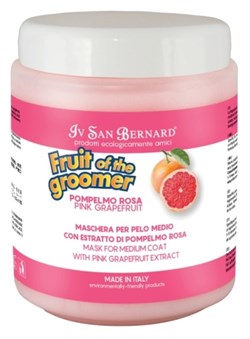 ISB Fruit of the Grommer Pink Grapefruit Восстанавливающая маска для шерсти средней длины с витаминами 1 л - фото 48520