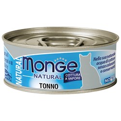 Влажный корм Monge Cat Natural для кошек, из атлантического тунца, консервы 80 г - фото 48932