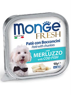 Влажный корм Monge Dog Fresh для собак, с треской, консервы 100 г - фото 50323