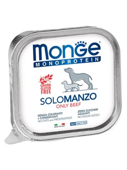 Влажный корм Monge Dog Monoprotein для собак, паштет из говядины, консервы 150 г - фото 50417