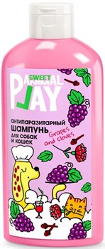 Энимал Плэй Sweet Шампунь д/собак и кошек антипаразитарный Виноград и гвоздика 300мл - фото 57567