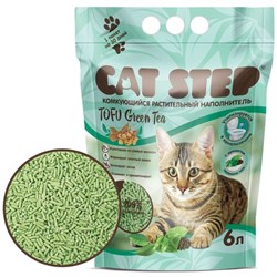 Cat Step растительный Tofu GREEN TEA комкующийся (соевые волокна и экстракт зелёного чая) - фото 58101