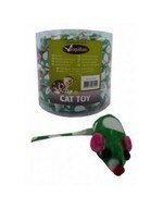 Игрушка для кошек Зеленая Мышка с погремушкой, плюш, 4,5см (Mouse green/white with rattle) 240042 - фото 9135