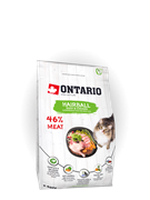 Корм Ontario для вывода шерсти у кошек, с уткой и курицей